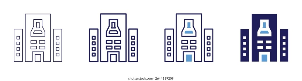 Aldehyde compound icon in 4 different styles. Thin Line, Line, Bold Line, Duotone. Duotone style. Editable stroke.