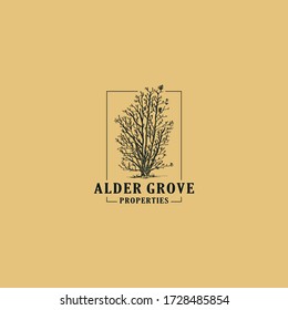 alder group property logo idea. alder tree