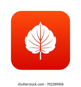 Alder leaf icon digital red for any design isolated on white vector illustration