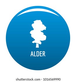 Alder tree icon vector blue circle isolated on white background 