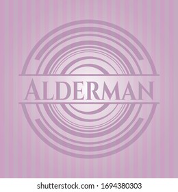 Alderman realistic pink emblem. Vector Illustration. Detailed.