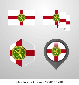 Alderney flag design set vector
