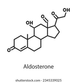 Hormona de aldosterona. Línea con trazo editable