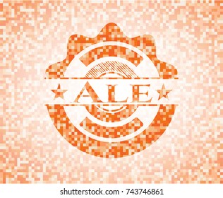 Ale abstract orange mosaic emblem