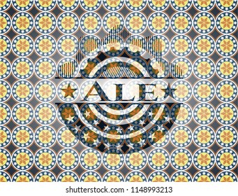 Ale arabic emblem background. Arabesque decoration.