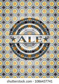 Ale arabic style badge. Arabesque decoration.
