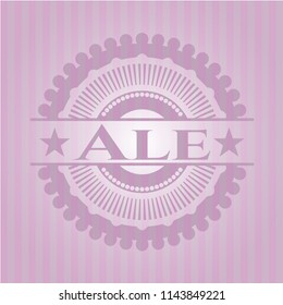Ale badge with pink background