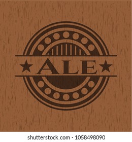 Ale badge with wood background