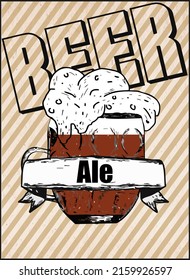 ale beer. draft beer poster