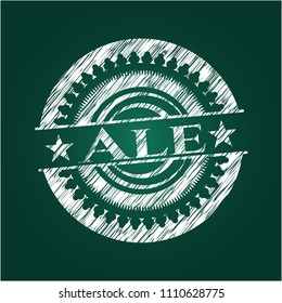  Ale chalkboard emblem on black board
