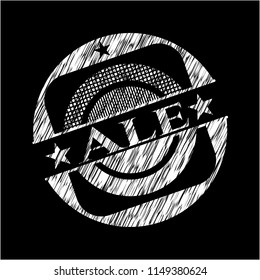 Ale chalkboard emblem on black board