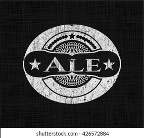 Ale chalkboard emblem on black board