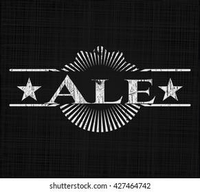 Ale chalkboard emblem on black board