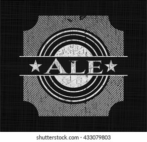 Ale chalkboard emblem on black board