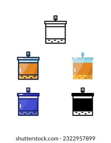 Ale Fermentation. bottom working yeast. Home brewer Equipment and raw material icons. vector
