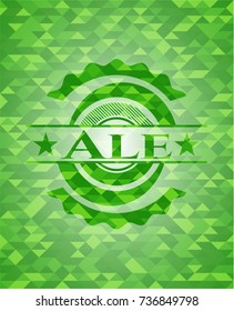 Ale green emblem. Mosaic background