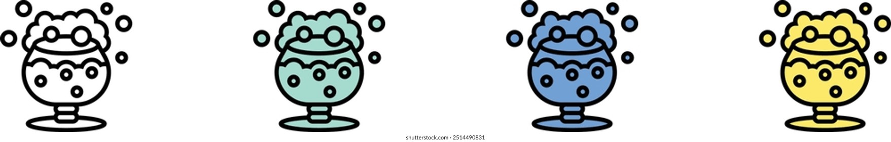 ale icon. Outline, Green, Blue and Yellow Style Design Isolated On White Background