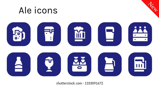 ale icon set. 10 filled ale icons.  Collection Of - Beer, Beer box