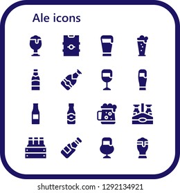  ale icon set. 16 filled ale icons. Simple modern icons about  - Beer, Beer bottle, Dark beer