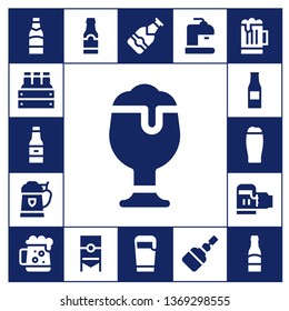 ale icon set. 17 filled ale icons.  Collection Of - Beer, Beer bottle, Dark beer, Fermentation