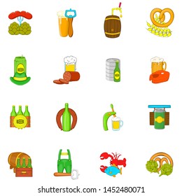 Ale icons set. Cartoon set of 16 ale vector icons for web isolated on white background