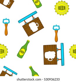 Ale pattern. Cartoon illustration of ale vector pattern for web