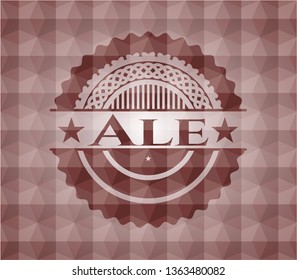 Ale red emblem with geometric background. Seamless.