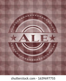 Ale red emblem with geometric background. Seamless.