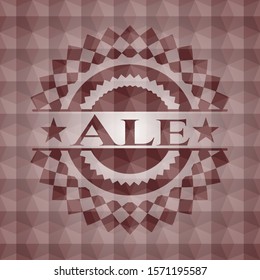 Ale red seamless emblem with geometric pattern.