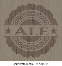 Ale retro style wooden emblem