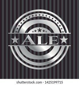 Ale silvery emblem or badge. Vector Illustration. Mosaic.