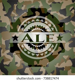 Ale written on a camouflage texture