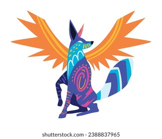 perro alebrije con ilustración de alas