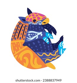 alebrije méxico armadillo ilustración aislado