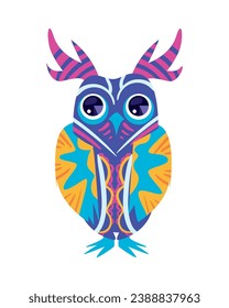 diseño de ilustración de búho alebrije méxico