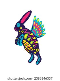 alebrijes rabbit ornament illustration isolated