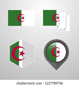 Alegeria flag design set vector