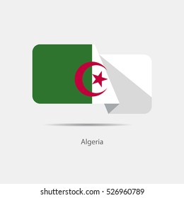 Alegeria national flag on a white background with shadow. vector illustration