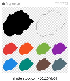 Alegranza high detailed map. Isolated black island outline. Vector illustration.