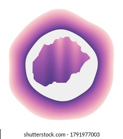 Alegranza icon. Colorful gradient logo of the island. Purple red Alegranza rounded sign with map for your design. Vector illustration.