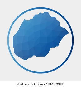 Alegranza icon. Polygonal map of the island in gradient ring. Round low poly Alegranza sign. Vector illustration.