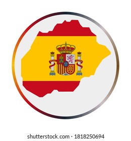 Alegranza icon. Shape of the island with the Alegrenza flag. Round sign with flag colors gradient ring. Trendy vector illustration.