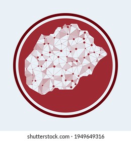 Icono de Alegranza. Logo tecnológico de moda de la isla. Diseño redondo de malla geométrica. Tecnología, internet, red, concepto de telecomunicaciones. Ilustración vectorial.