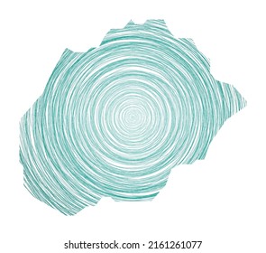 Alegranza map filled with concentric circles. Sketch style circles in the shape of the island. Vector Illustration.