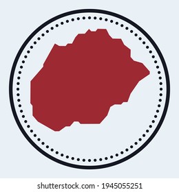Alegranza round stamp. Round logo with island map and title. Stylish minimal Alegranza badge with map. Vector illustration.