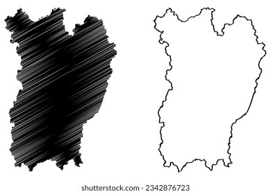 Mapa de ilustraciones vectoriales del municipio de Alegre (estado de Espírito Santo, municipalidades de Brasil, República Federativa del Brasil), esbozo del mapa de Alegre