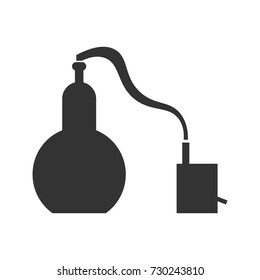 Alembic in flat design. The chemical process is a sample.