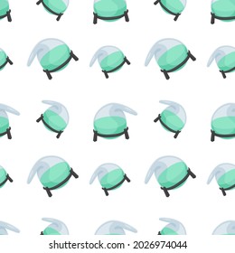 Alembic Icon Emoji Pattern. Destillation Machine Seamless Background Symbols. Doodle Emoticon Illustration Design Vector.