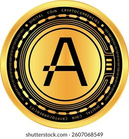 aleo cryptocurrency logos on abstract background. 3d illustrations.