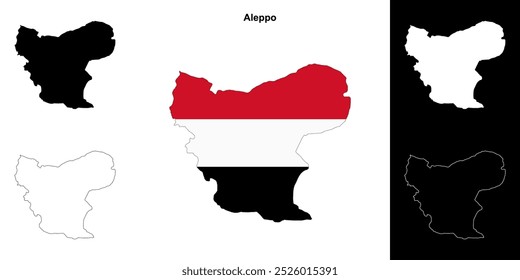 Umrisskarte des Gouverneursbezirks Aleppo